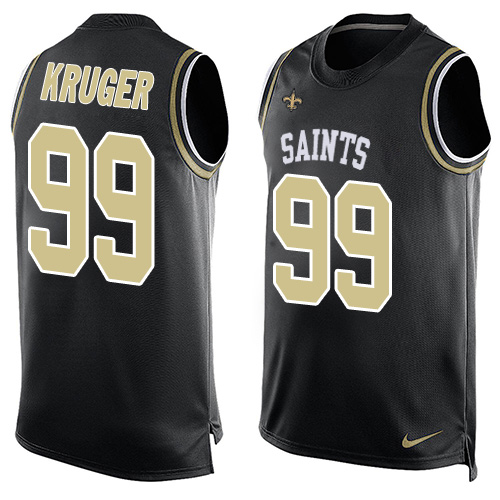 Men's Limited Paul Kruger Nike Jersey Black - #99 Player Name & Number Tank Top NFL New Orleans Saints